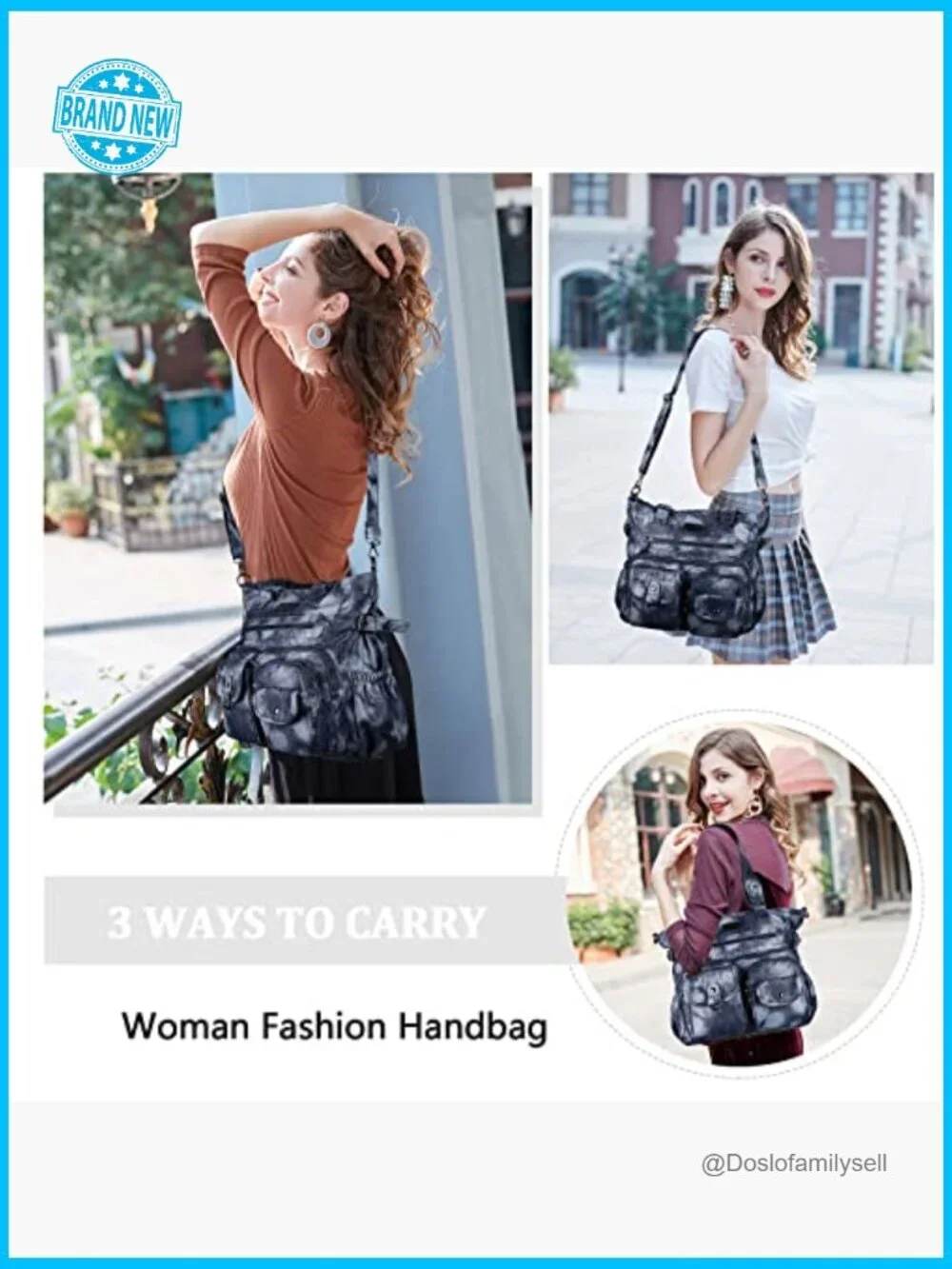 Soft Faux Leather Hobo Bag Satchel Shoulder Tote Crossbody Purse Large Capacity